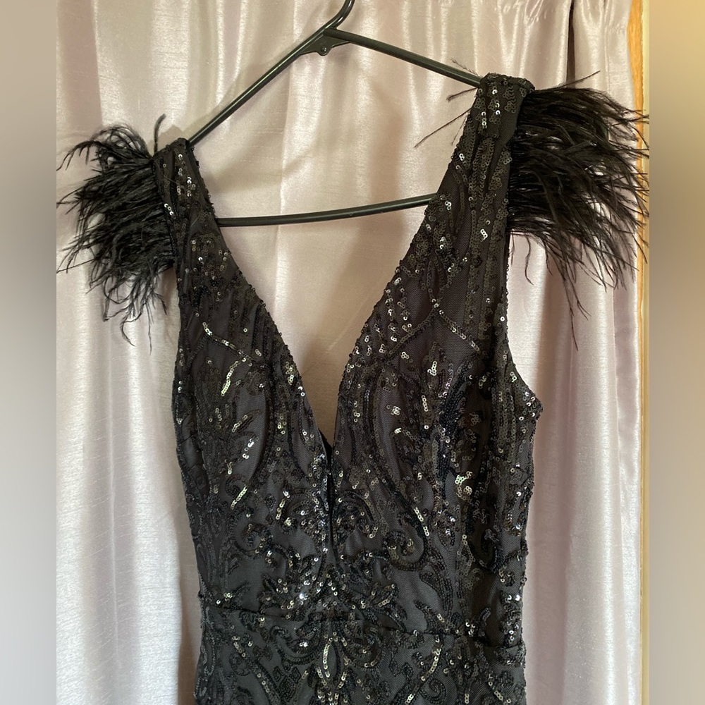 Black sequin Windsor prom dress